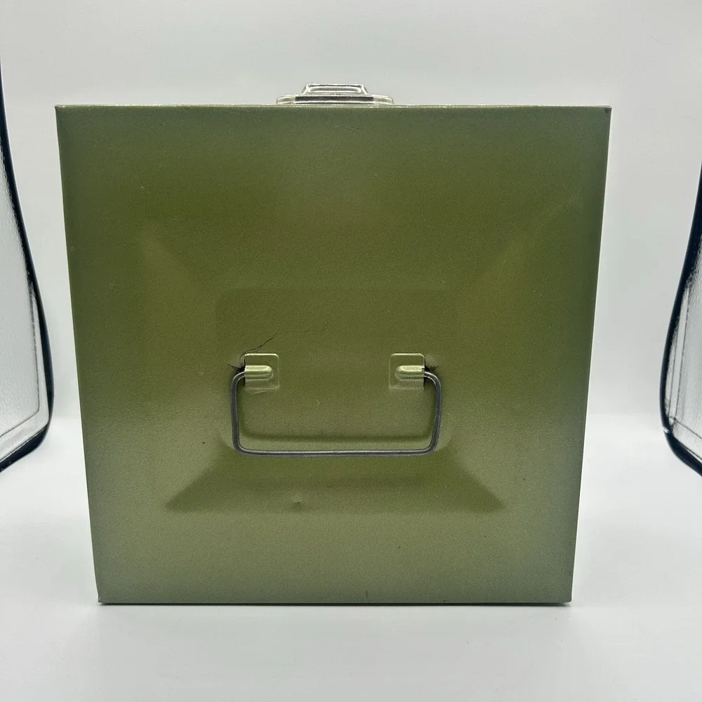 Vintage Vintage Hamilton Skotch Green Metal Storage Box - File Box - Cash Box